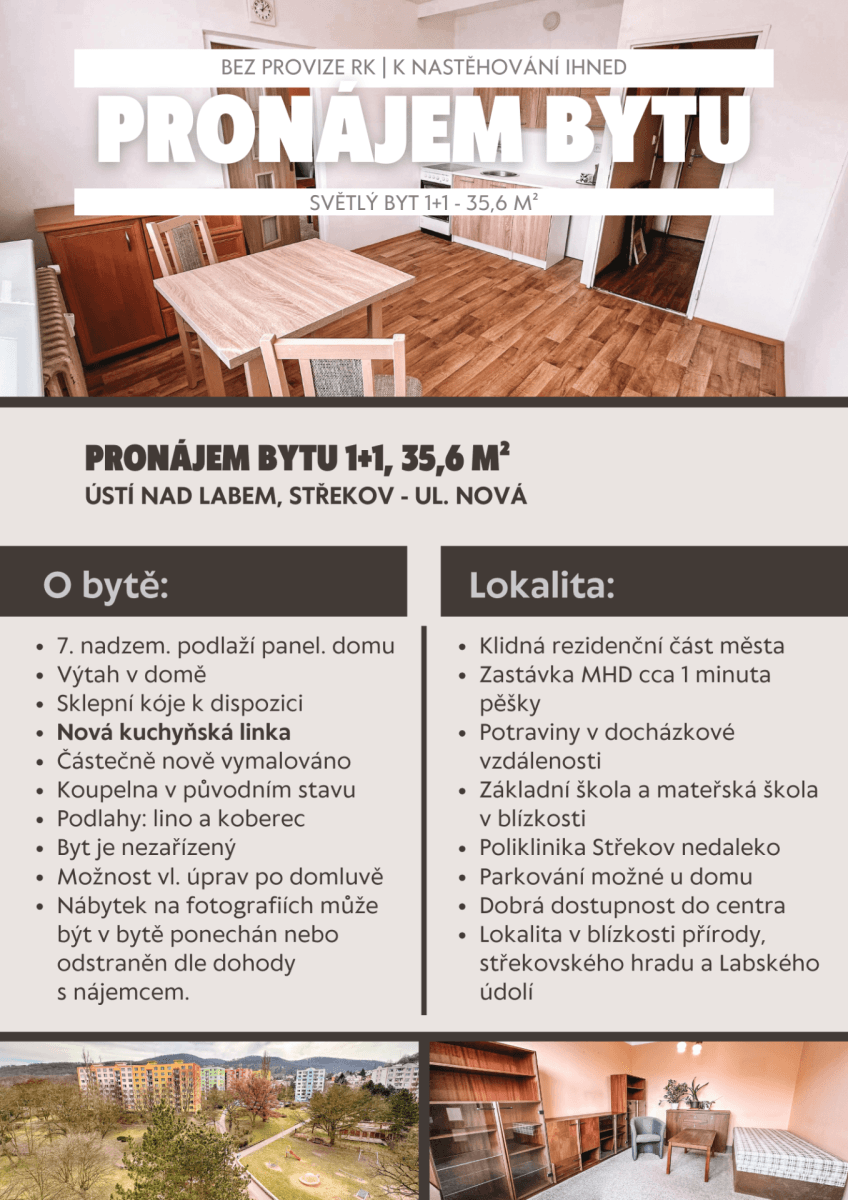 Pronájem bytu 1+1 36 m², Nová, Ústí nad Labem, Ústecký kraj Pronájem bytu 1+1 36 m², Nová, Ústí nad Labem, Ústecký kraj