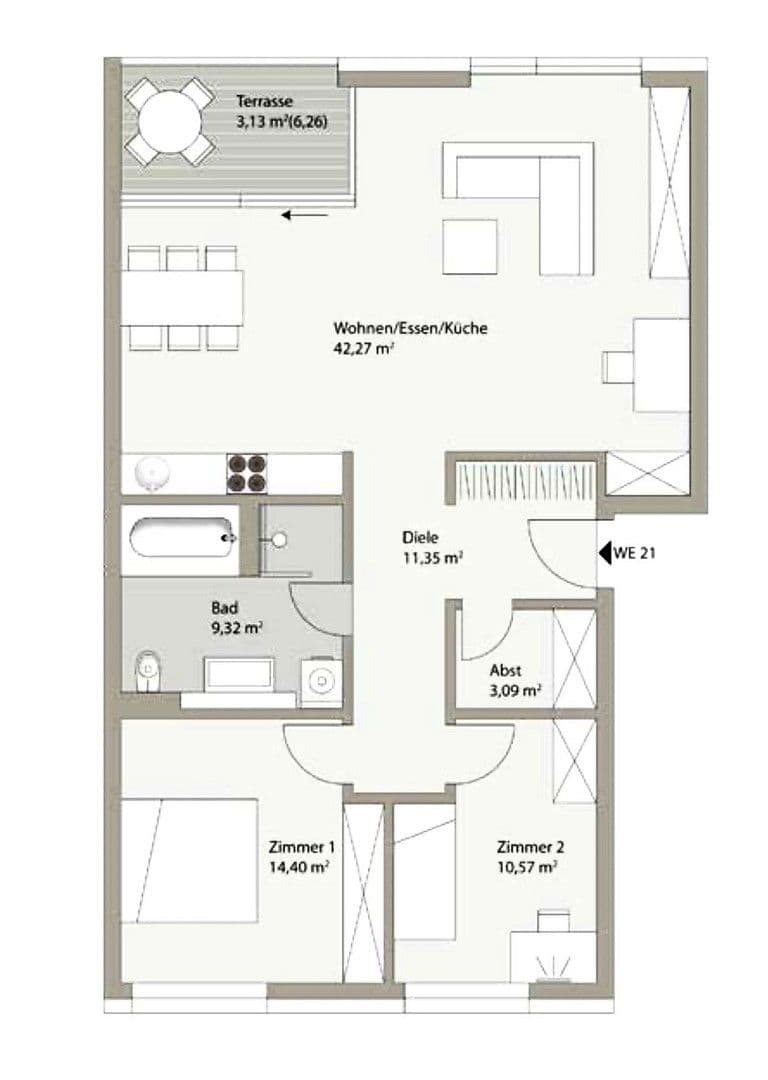 Pronájem bytu 3+1 95 m², Neubauernstr. 2C, Wildau, Braniborsko Pronájem bytu 3+1 95 m², Neubauernstr. 2C, Wildau, Braniborsko
