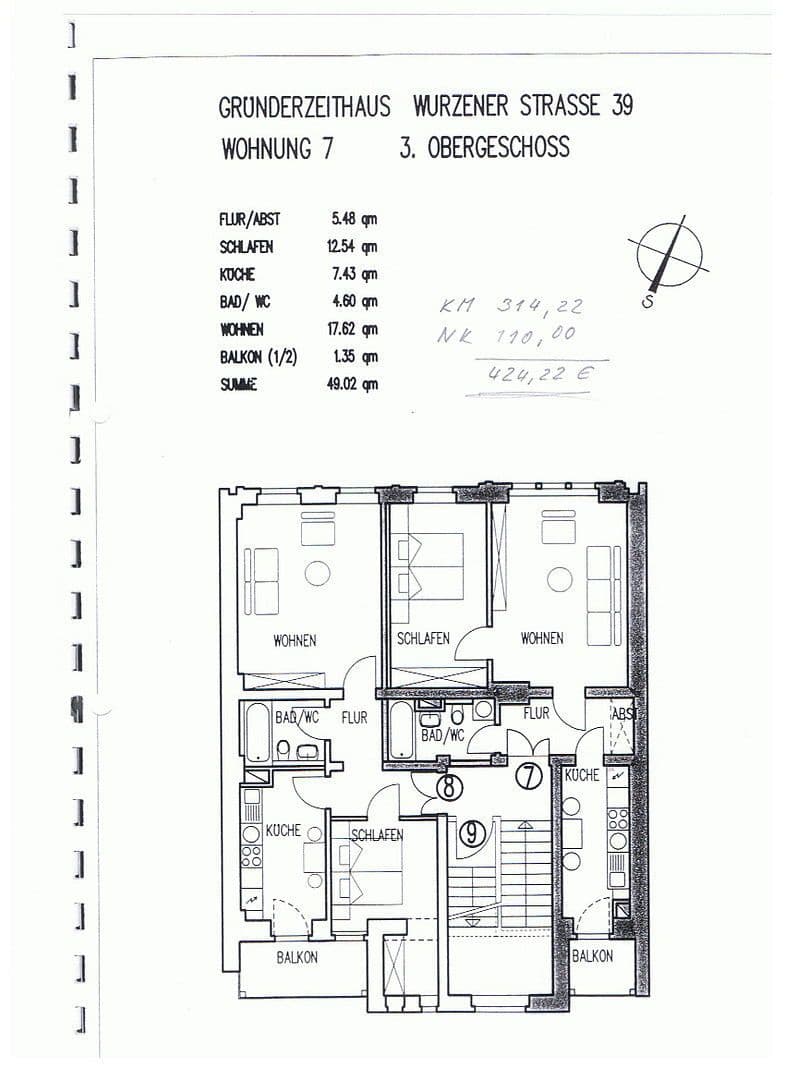 Pronájem bytu 2+1 50 m², Wurzener Str. 39, Dresden, Sasko Pronájem bytu 2+1 50 m², Wurzener Str. 39, Dresden, Sasko