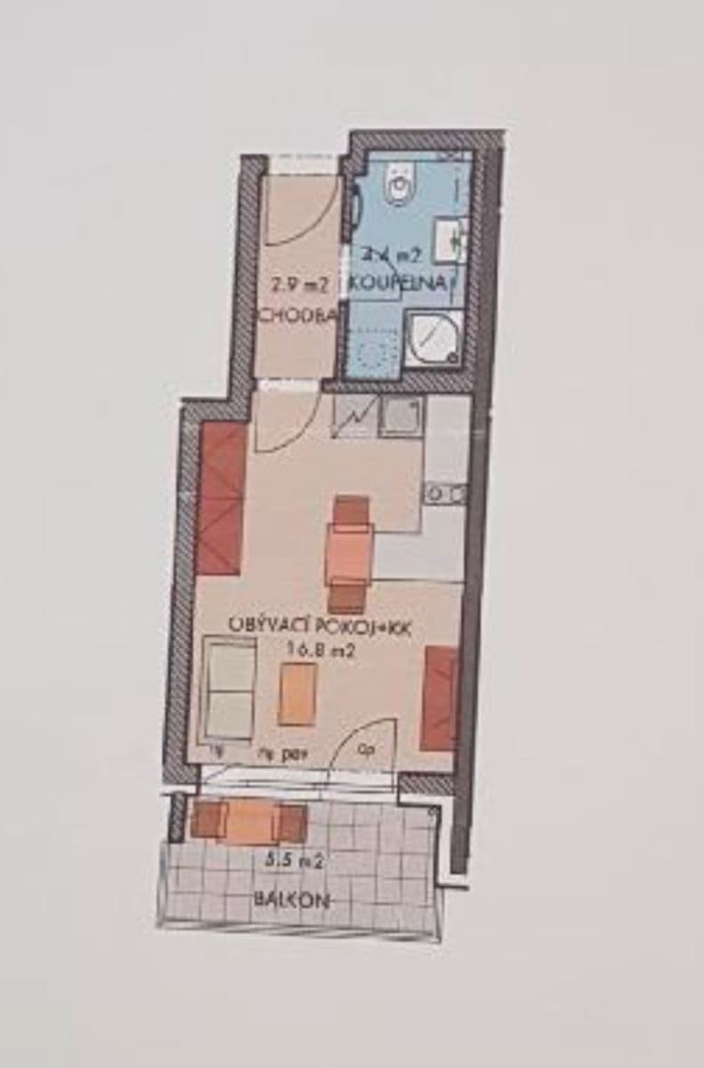 Prodej bytu 1+kk 25 m², Honzíkova, Praha, Praha Prodej bytu 1+kk 25 m², Honzíkova, Praha, Praha
