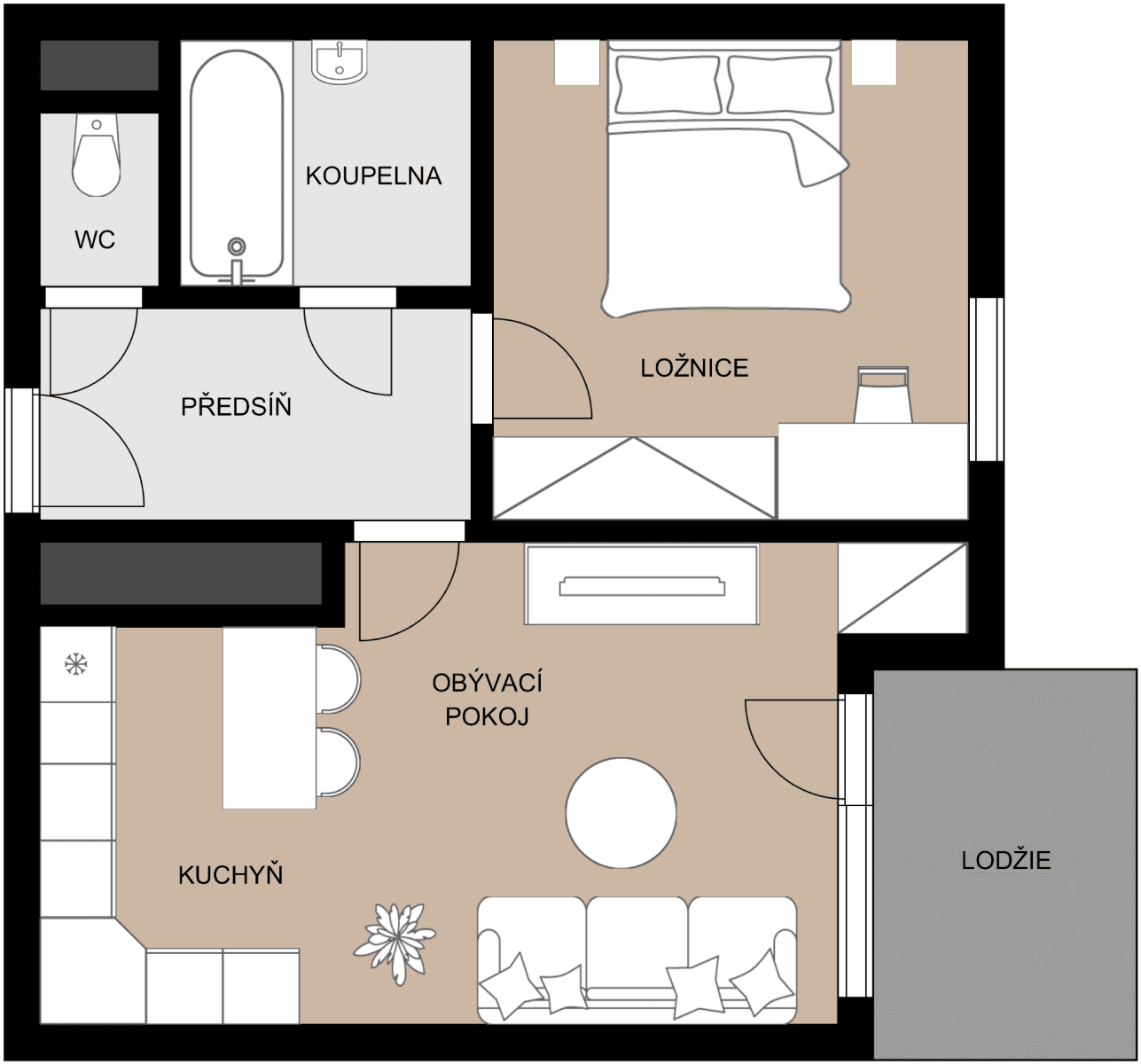 Prodej bytu 2+kk 48 m², V Honech, Klecany, Středočeský kraj Prodej bytu 2+kk 48 m², V Honech, Klecany, Středočeský kraj