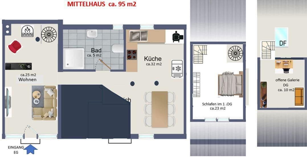 Pronájem domu 95 m², pozemek 150 m², Brachttal, Hessen Pronájem domu 95 m², pozemek 150 m², Brachttal, Hessen