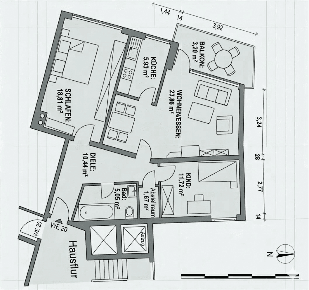 Prodej bytu 3+1 80 m², Neusäß, Bavorsko Prodej bytu 3+1 80 m², Neusäß, Bavorsko