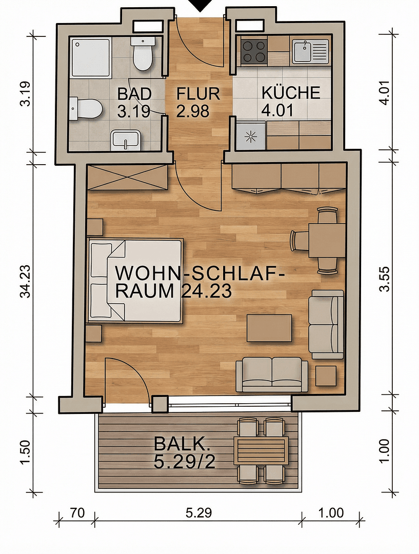 Pronájem bytu 1+1 37 m², München, Bavorsko Pronájem bytu 1+1 37 m², München, Bavorsko
