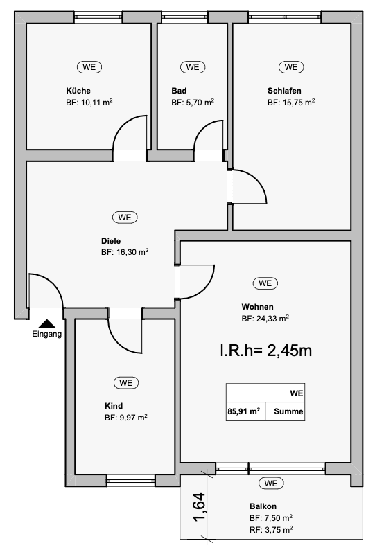 Prodej bytu 3+1 86 m², Im Brückfeld 36, Wiesbaden, Hessen Prodej bytu 3+1 86 m², Im Brückfeld 36, Wiesbaden, Hessen