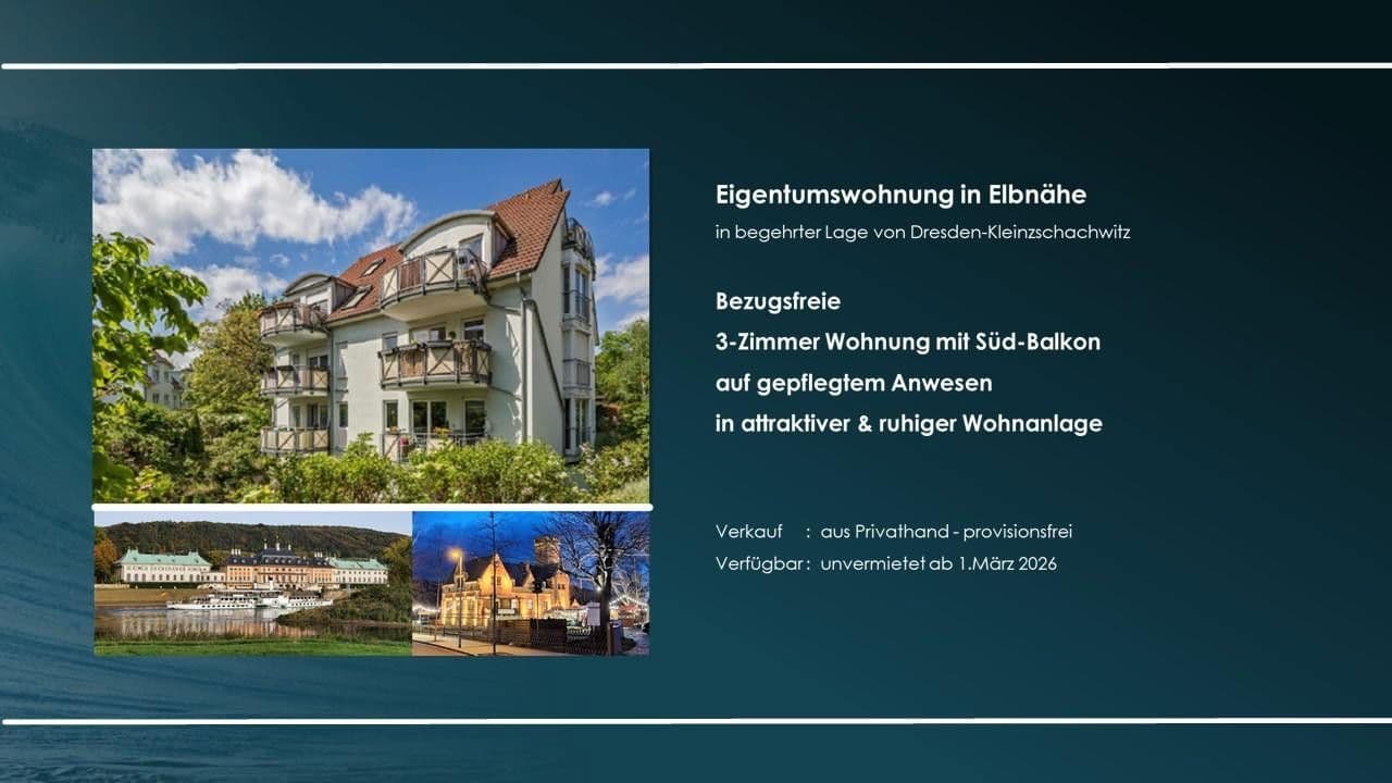 Prodej bytu 3+1 75 m², Dresden - Kleinzschachwitz, Sasko Prodej bytu 3+1 75 m², Dresden - Kleinzschachwitz, Sasko