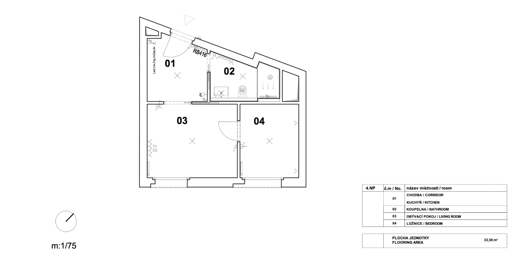 Pronájem bytu 2+kk 33 m², Krymská, Praha, Praha Pronájem bytu 2+kk 33 m², Krymská, Praha, Praha
