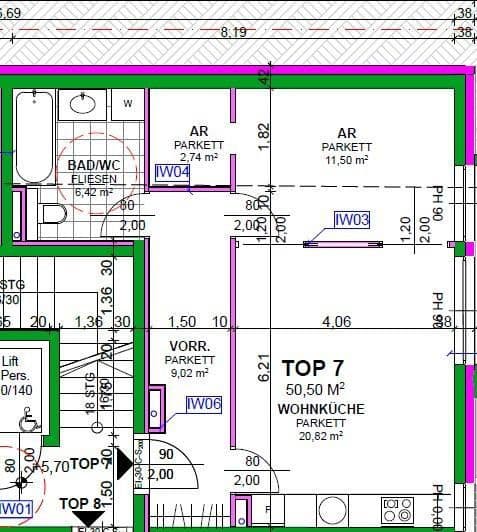 Pronájem bytu 2+1 51 m², Heiligenstädter Straße 395a, Wien, Wien Pronájem bytu 2+1 51 m², Heiligenstädter Straße 395a, Wien, Wien