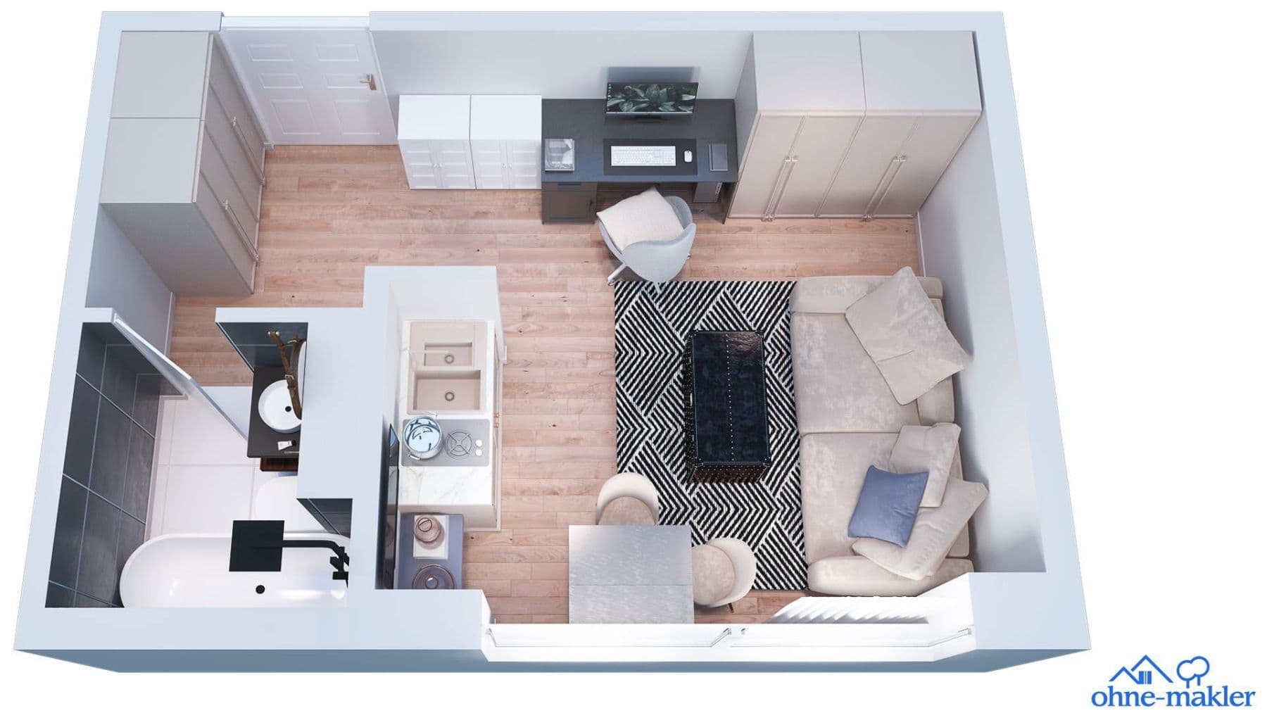 Pronájem bytu 1+1 19 m², Kreuzerweg 33, München, Bavorsko Pronájem bytu 1+1 19 m², Kreuzerweg 33, München, Bavorsko