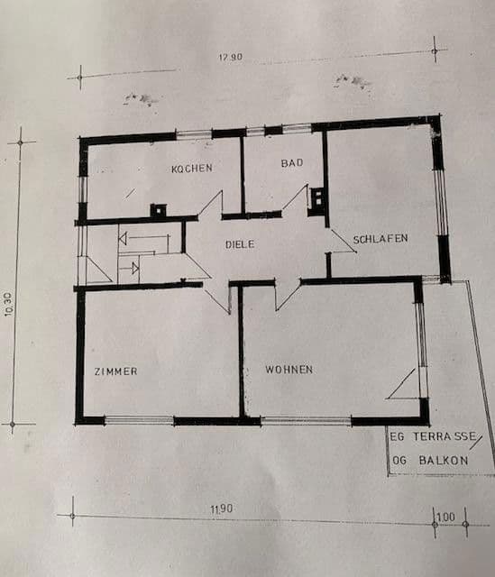 Pronájem bytu 3+1 100 m², Bruchsal, Bádensko-Württembersko Pronájem bytu 3+1 100 m², Bruchsal, Bádensko-Württembersko