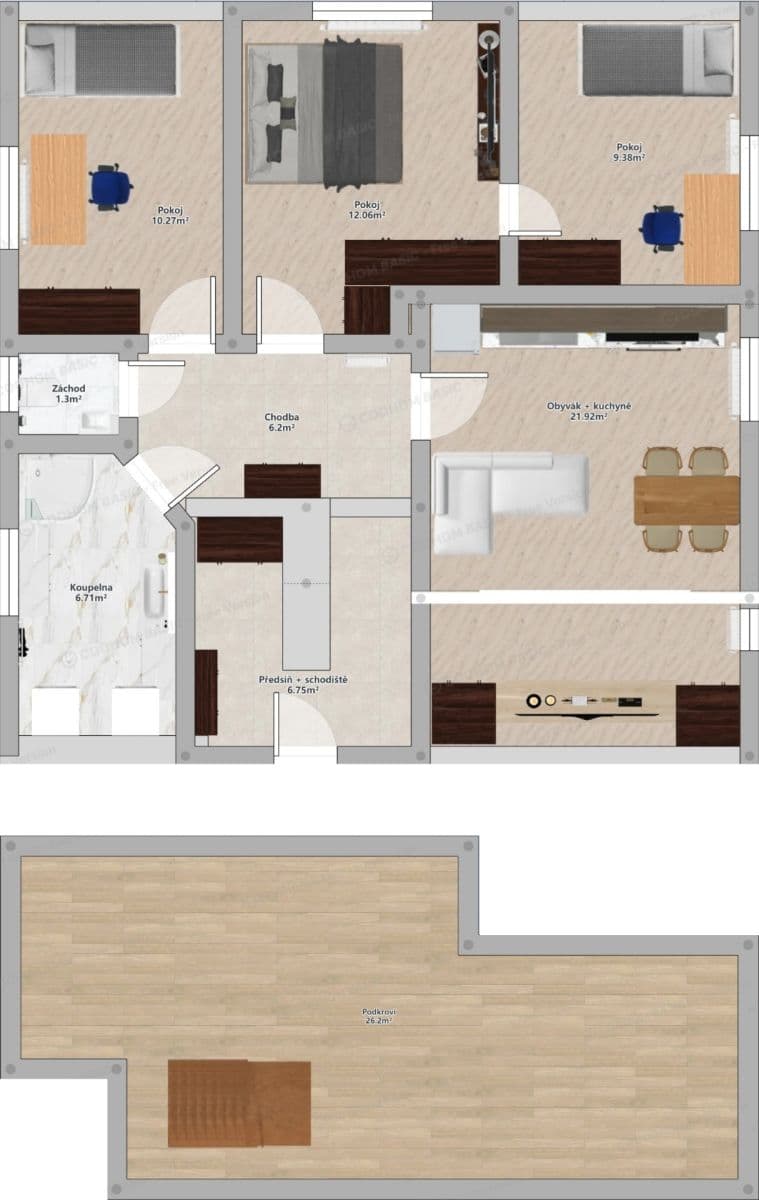 Pronájem bytu 4+kk 71 m², V Nových Bohnicích, Praha, Praha Pronájem bytu 4+kk 71 m², V Nových Bohnicích, Praha, Praha