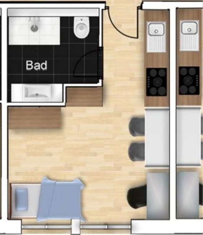 Pronájem bytu 1+1 25 m², Zähringerstraße 16A, Offenburg, Bádensko-Württembersko Pronájem bytu 1+1 25 m², Zähringerstraße 16A, Offenburg, Bádensko-Württembersko