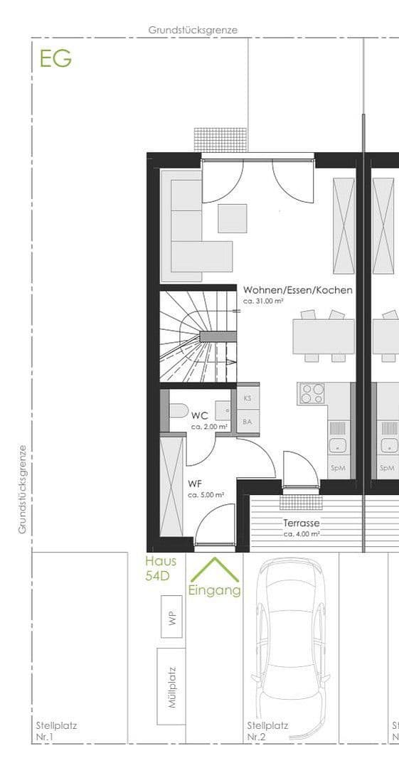 Pronájem domu 127 m², pozemek 160 m², Rennweg 54, Andernach, Porýní-Falc Pronájem domu 127 m², pozemek 160 m², Rennweg 54, Andernach, Porýní-Falc