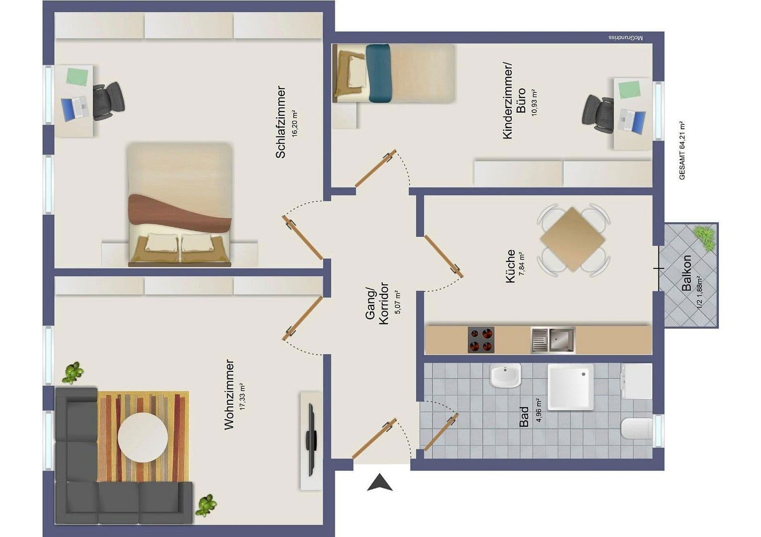 Prodej bytu 3+1 64 m², Pilotystraße 58, Nürnberg, Bavorsko Prodej bytu 3+1 64 m², Pilotystraße 58, Nürnberg, Bavorsko
