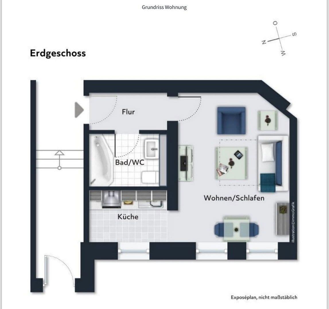 Pronájem bytu 1+1 26 m², Johannes-Kirsch Straße 19, Magdeburg, Sasko-Anhaltsko Pronájem bytu 1+1 26 m², Johannes-Kirsch Straße 19, Magdeburg, Sasko-Anhaltsko