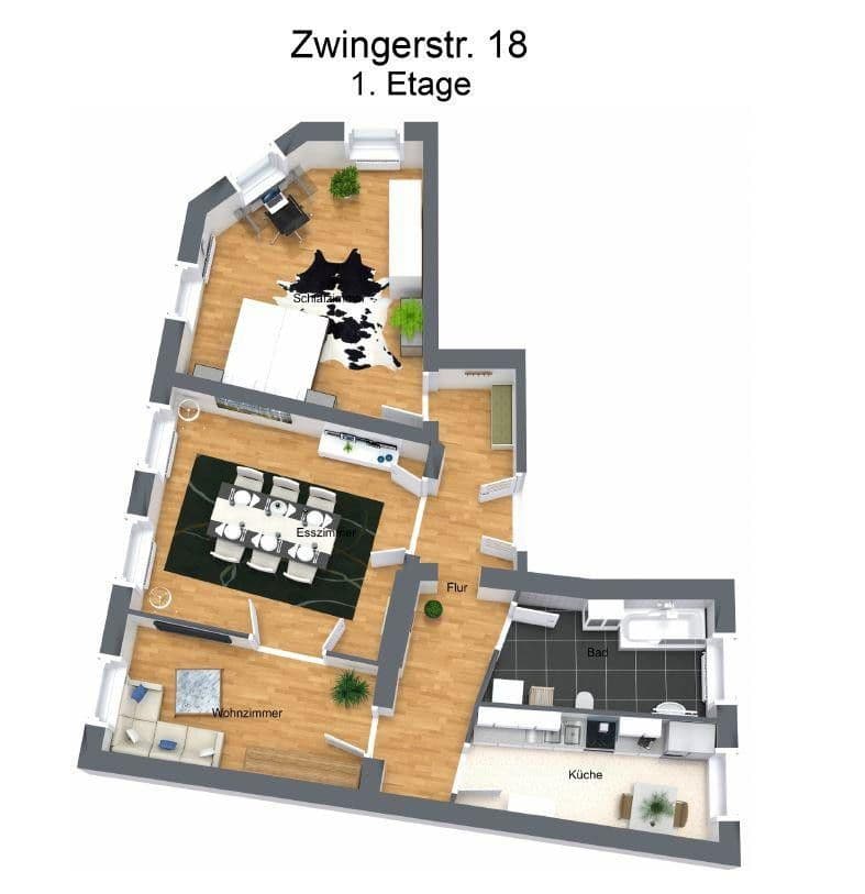 Pronájem bytu 3+1 92 m², Zwingerstraße 18, Halle, Sasko-Anhaltsko Pronájem bytu 3+1 92 m², Zwingerstraße 18, Halle, Sasko-Anhaltsko
