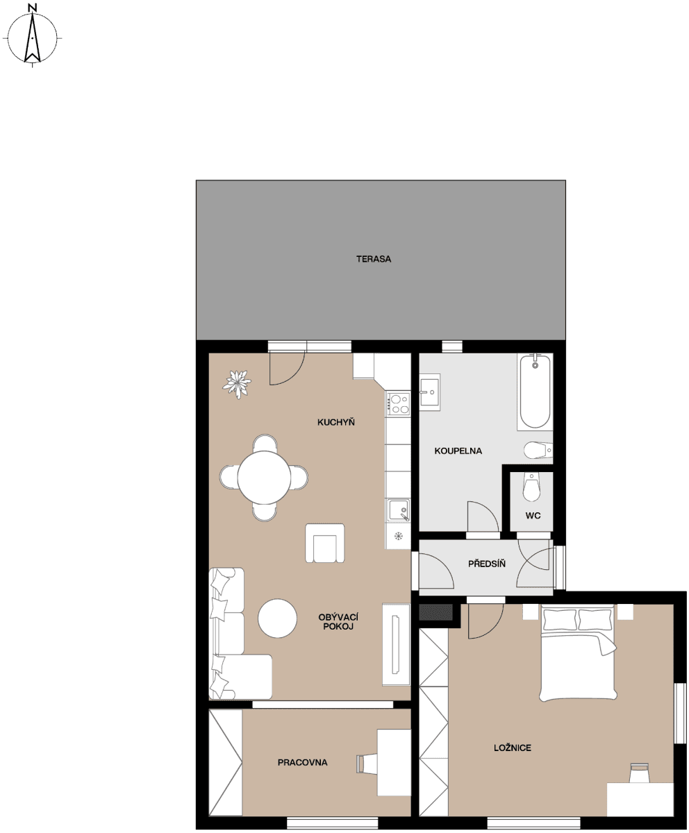 Prodej bytu 3+kk 71 m², Vlnitá, Praha, Praha Prodej bytu 3+kk 71 m², Vlnitá, Praha, Praha