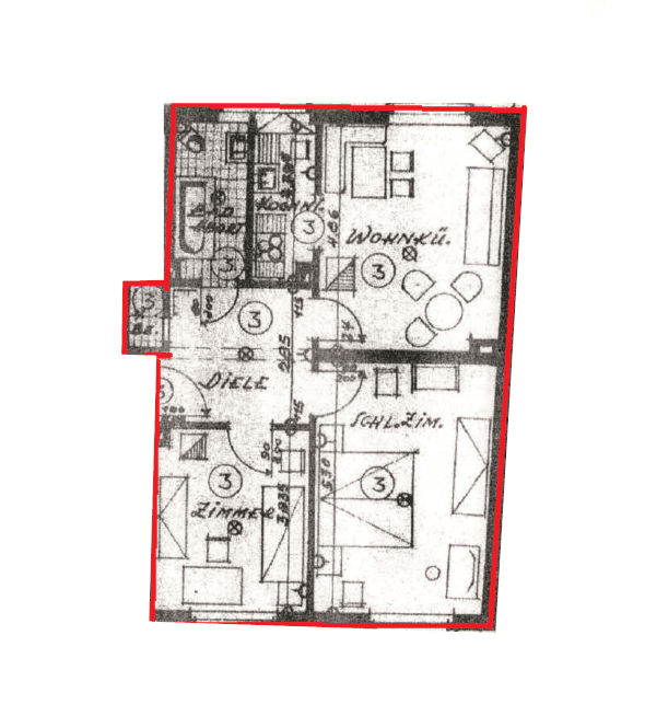 Pronájem bytu 3+kk 70 m², Oberstraße 149, Bochum, Severní Porýní-Vestfálsko Pronájem bytu 3+kk 70 m², Oberstraße 149, Bochum, Severní Porýní-Vestfálsko