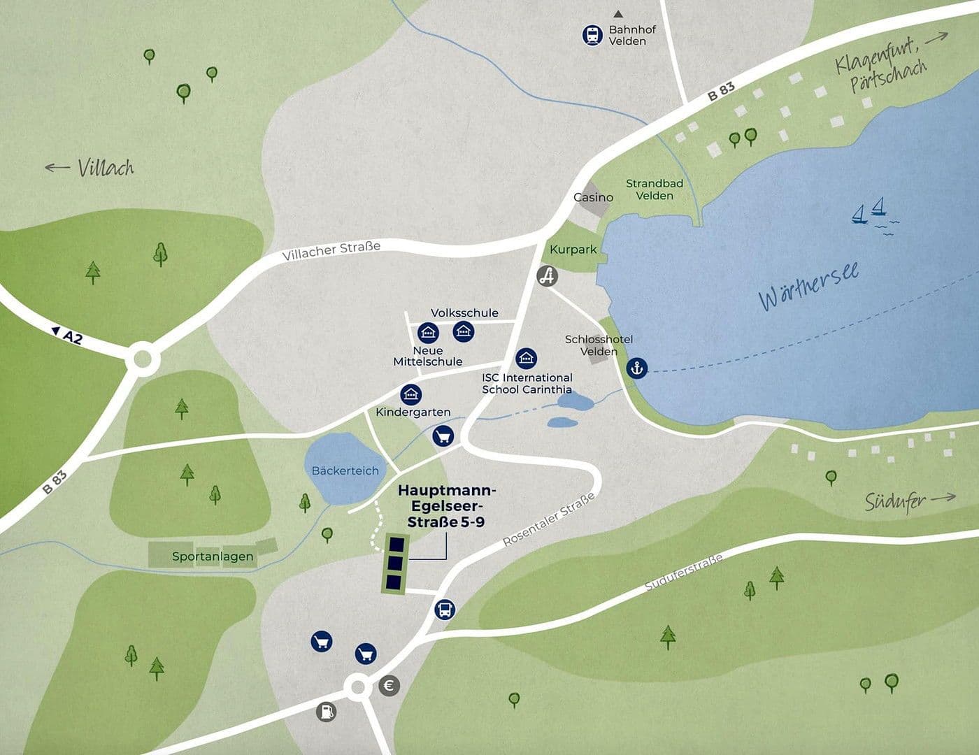 Prodej bytu 2+1 49 m², Hauptmann-Eglseer-Straße 9, Velden am Wörthersee, Korutany Prodej bytu 2+1 49 m², Hauptmann-Eglseer-Straße 9, Velden am Wörthersee, Korutany