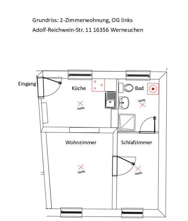 Pronájem bytu 2+1 35 m², Adolf-Reichwein-Str. 11, Werneuchen, Braniborsko Pronájem bytu 2+1 35 m², Adolf-Reichwein-Str. 11, Werneuchen, Braniborsko