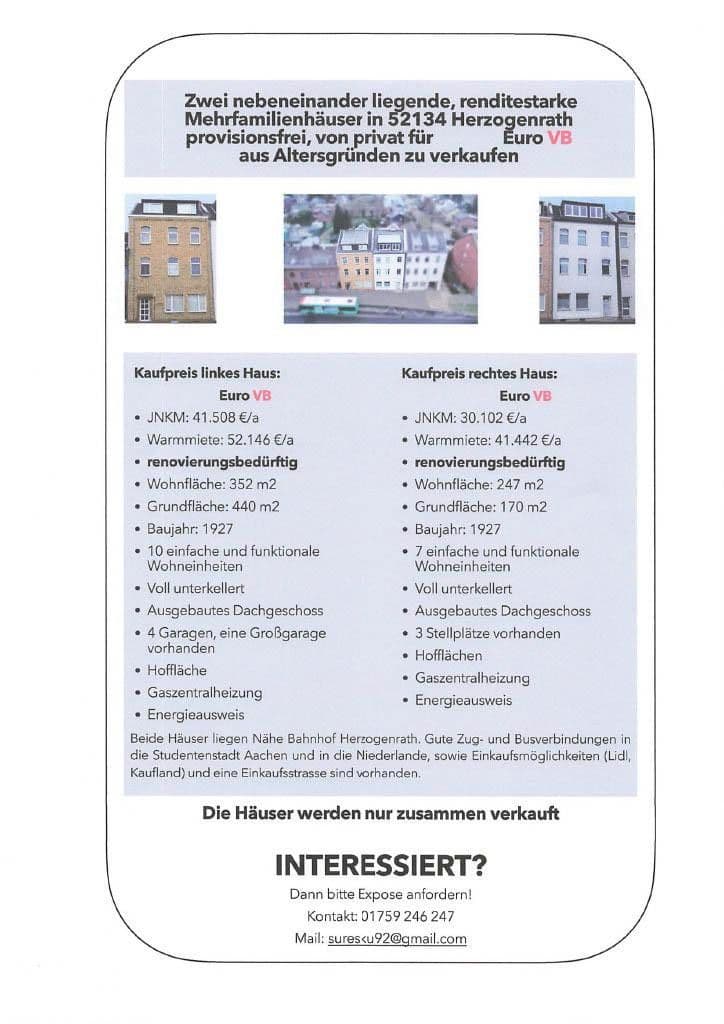 Prodej domu 440 m², pozemek 440 m², Herzogenrath, Severní Porýní-Vestfálsko Prodej domu 440 m², pozemek 440 m², Herzogenrath, Severní Porýní-Vestfálsko