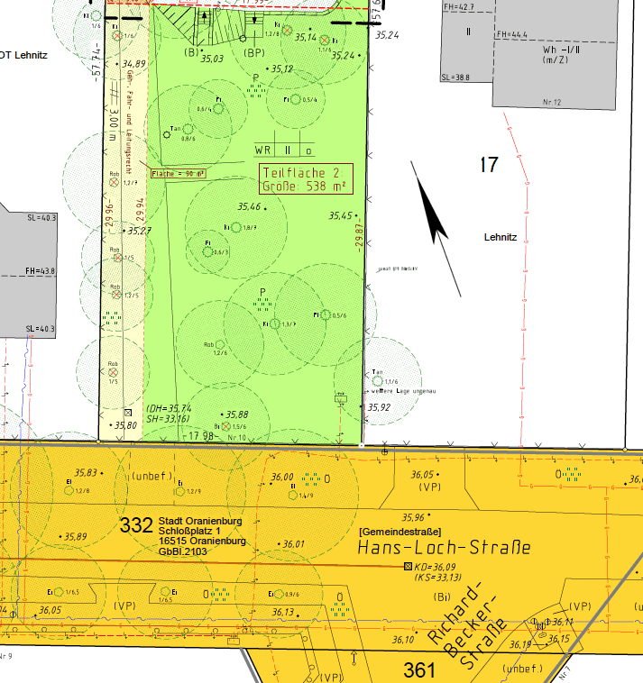 Prodej pozemku 537 m², Hans-Loch-Strasse 10, Oranienburg, Braniborsko Prodej pozemku 537 m², Hans-Loch-Strasse 10, Oranienburg, Braniborsko