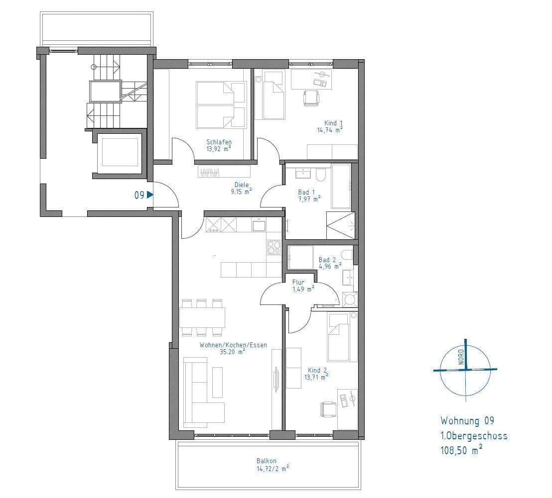 Pronájem bytu 4+1 110 m², Augsburg, Bavorsko Pronájem bytu 4+1 110 m², Augsburg, Bavorsko