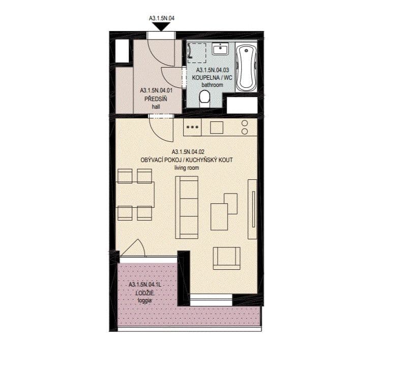 Pronájem bytu 1+kk 44 m², Olgy Havlové, Praha, Praha Pronájem bytu 1+kk 44 m², Olgy Havlové, Praha, Praha