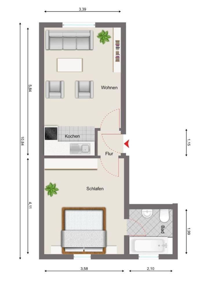 Pronájem bytu 2+1 41 m², Friolzheim, Bádensko-Württembersko Pronájem bytu 2+1 41 m², Friolzheim, Bádensko-Württembersko