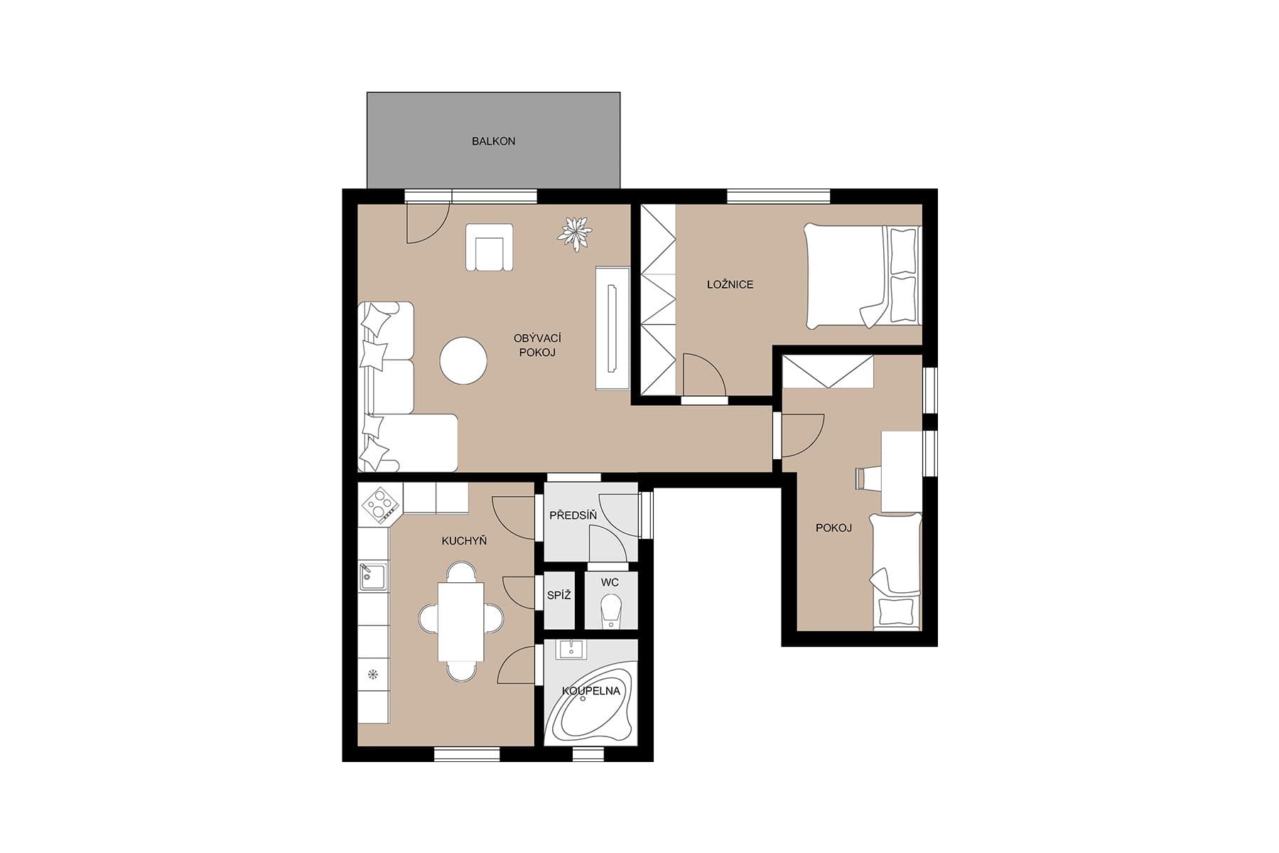 Prodej bytu 3+1 88 m², Na Vyhlídce, Praha, Praha Prodej bytu 3+1 88 m², Na Vyhlídce, Praha, Praha