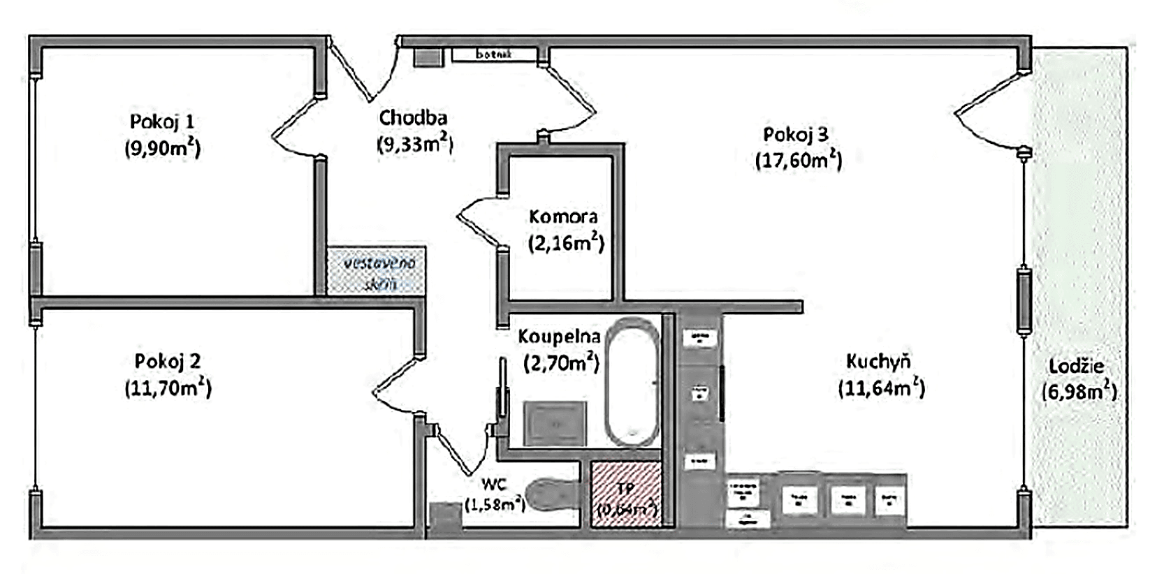 Pronájem bytu 3+kk 74 m², Vyžlovská, Praha, Praha Pronájem bytu 3+kk 74 m², Vyžlovská, Praha, Praha