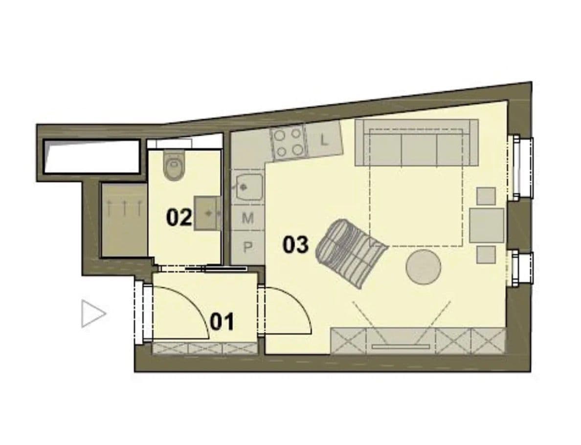 Prodej bytu 1+kk 26 m², Krymská, Praha, Praha Prodej bytu 1+kk 26 m², Krymská, Praha, Praha