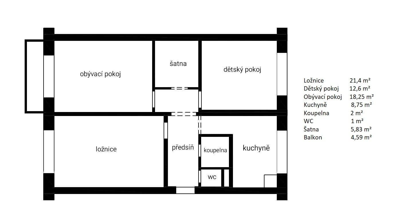 Prodej bytu 3+1 73 m², Merhautova, Brno, Jihomoravský kraj Prodej bytu 3+1 73 m², Merhautova, Brno, Jihomoravský kraj