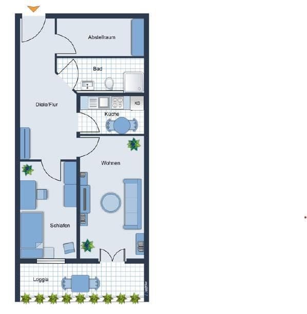 Pronájem bytu 2+1 57 m², Abendstraße 5a, Magdeburg, Sasko-Anhaltsko Pronájem bytu 2+1 57 m², Abendstraße 5a, Magdeburg, Sasko-Anhaltsko