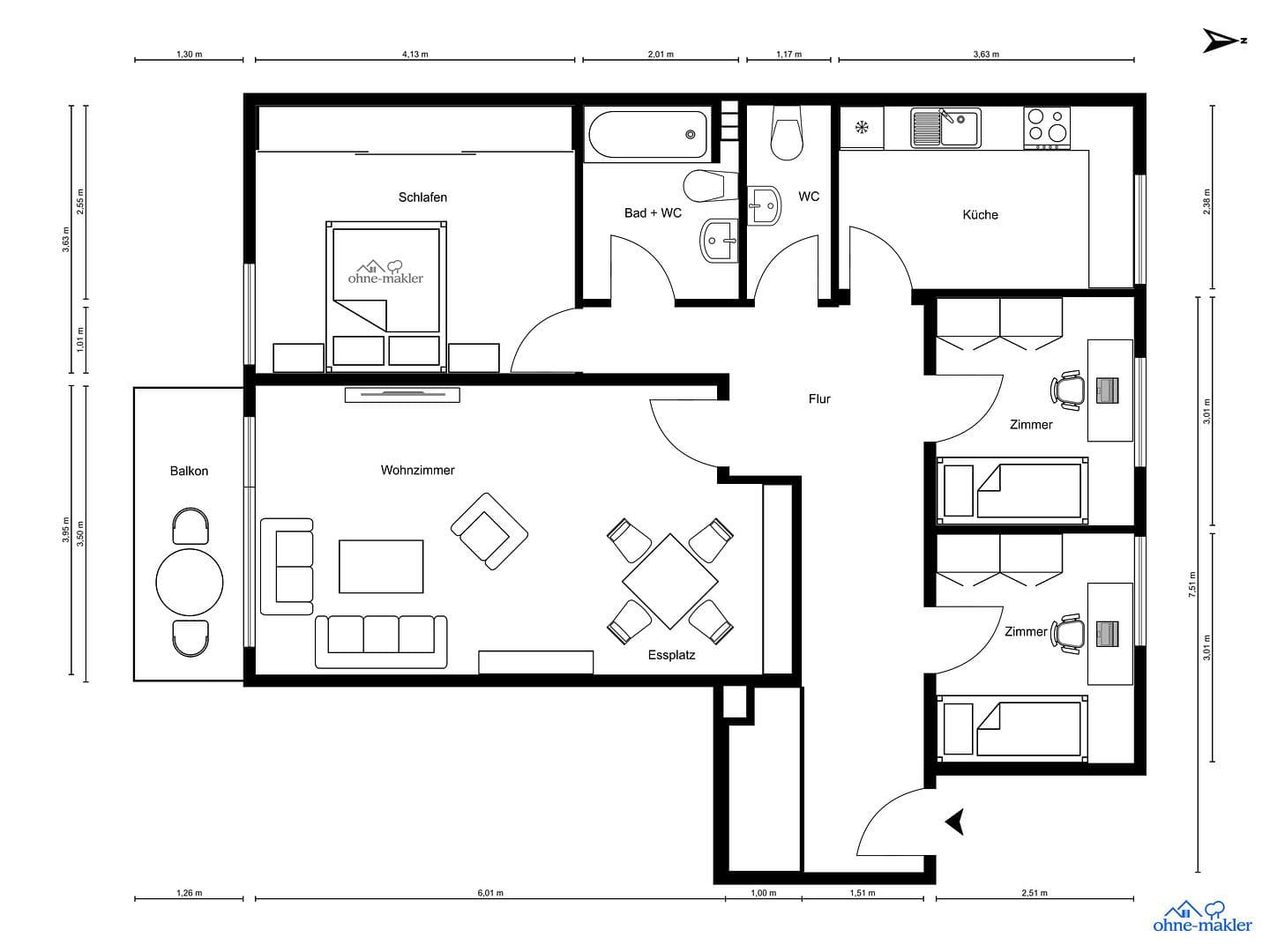 Prodej bytu 4+1 93 m², Hamburg, Hamburg Prodej bytu 4+1 93 m², Hamburg, Hamburg