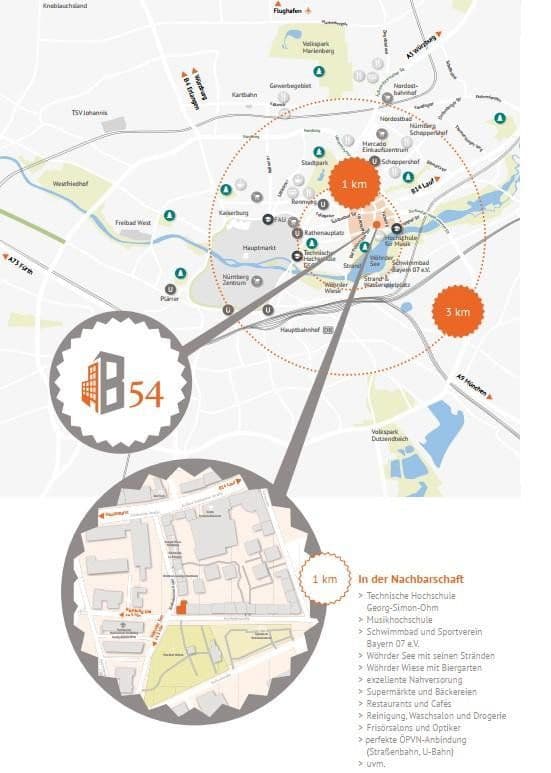 Pronájem bytu 1+1 28 m², Bartholomäusstraße 54, Nürnberg, Bavorsko Pronájem bytu 1+1 28 m², Bartholomäusstraße 54, Nürnberg, Bavorsko