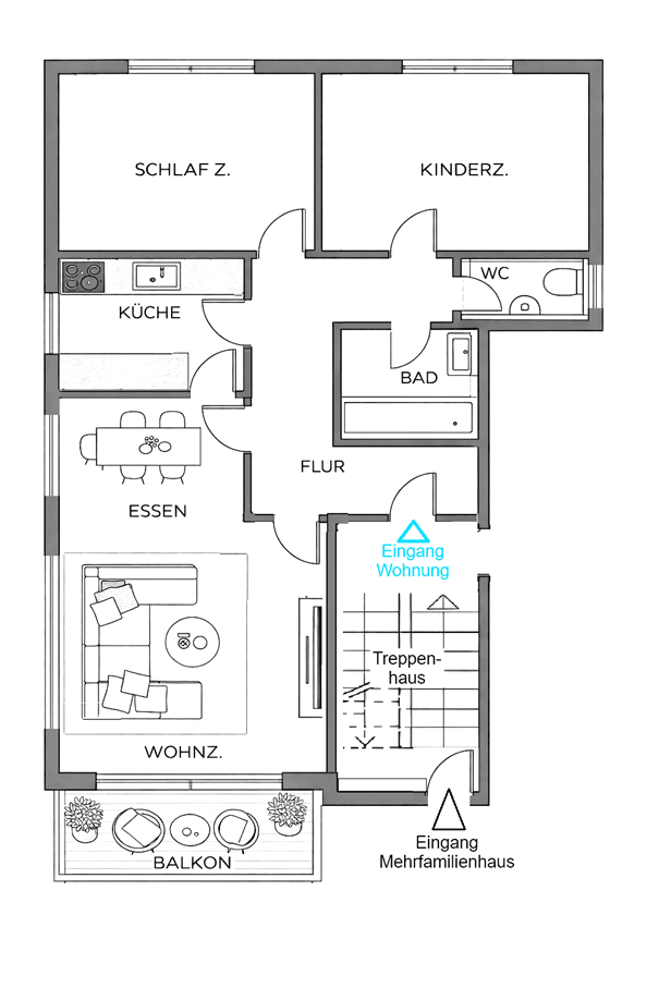 Prodej bytu 3+1 83 m², Brühlstr. 22, Beuren, Bádensko-Württembersko Prodej bytu 3+1 83 m², Brühlstr. 22, Beuren, Bádensko-Württembersko