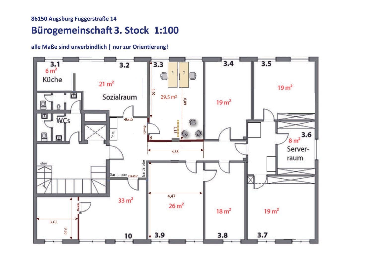 Pronájem kanceláře 39 m², Fuggerstraße 14, Augsburg, Bavorsko Pronájem kanceláře 39 m², Fuggerstraße 14, Augsburg, Bavorsko