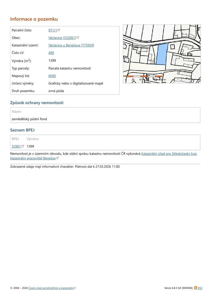 Prodej pozemku 1.399 m², Václavice, Středočeský kraj Prodej pozemku 1.399 m², Václavice, Středočeský kraj