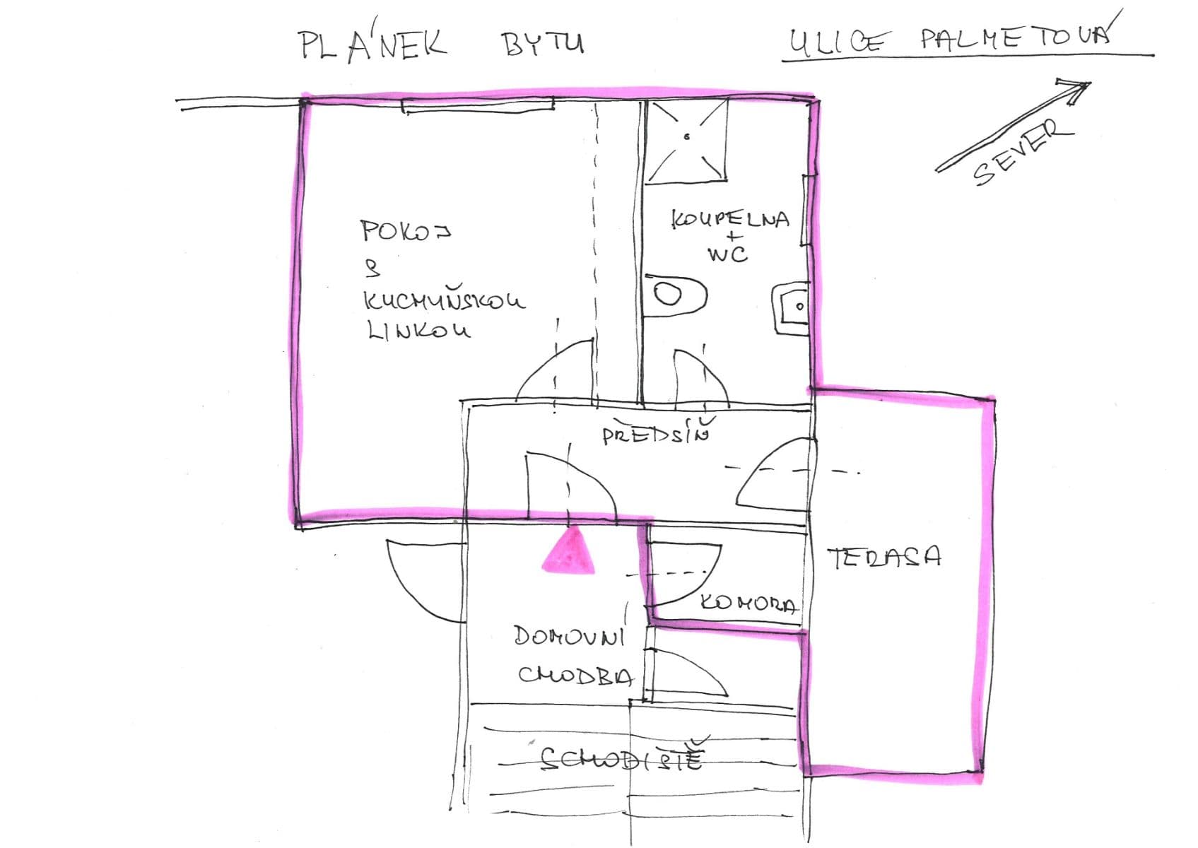 Pronájem bytu 1+kk 32 m², Palmetová, Praha, Praha Pronájem bytu 1+kk 32 m², Palmetová, Praha, Praha