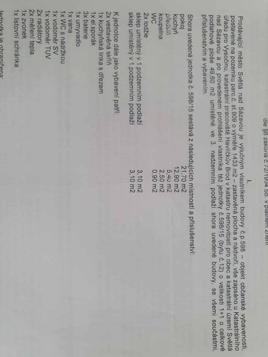 Prodej bytu 1+1 49 m², Sázavská, Světlá nad Sázavou, Kraj Vysočina Prodej bytu 1+1 49 m², Sázavská, Světlá nad Sázavou, Kraj Vysočina
