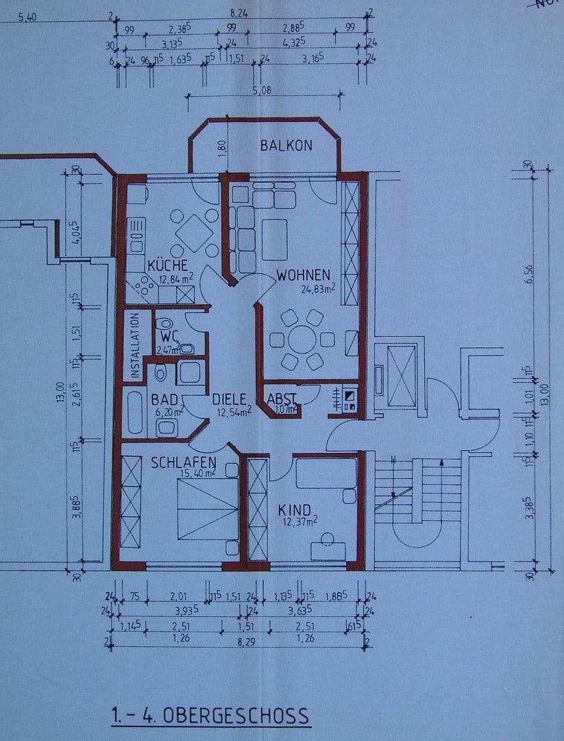 Pronájem bytu 3+1 89 m², Schützenstraße 6, Koblenz, Porýní-Falc Pronájem bytu 3+1 89 m², Schützenstraße 6, Koblenz, Porýní-Falc