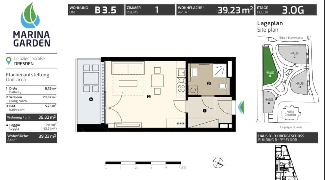 Pronájem bytu 1+1 40 m², Leipziger Straße 35A, Dresden, Sasko Pronájem bytu 1+1 40 m², Leipziger Straße 35A, Dresden, Sasko
