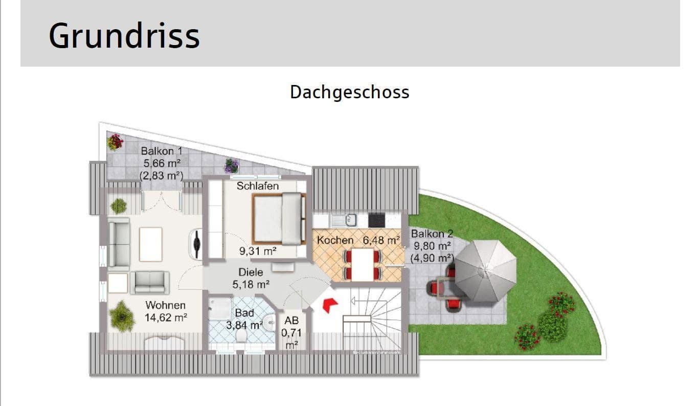 Pronájem bytu 2+1 48 m², Bad Kreuznach, Porýní-Falc Pronájem bytu 2+1 48 m², Bad Kreuznach, Porýní-Falc