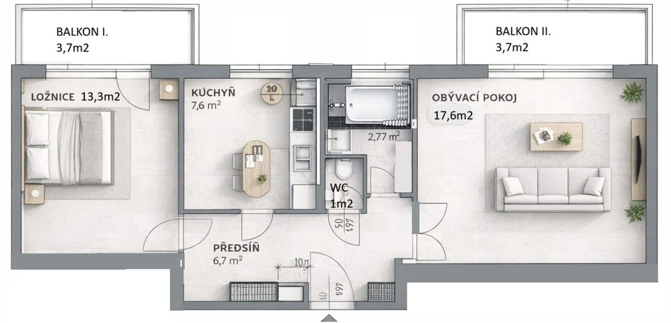 Prodej bytu 2+1 56 m², Královická, Praha, Praha Prodej bytu 2+1 56 m², Královická, Praha, Praha
