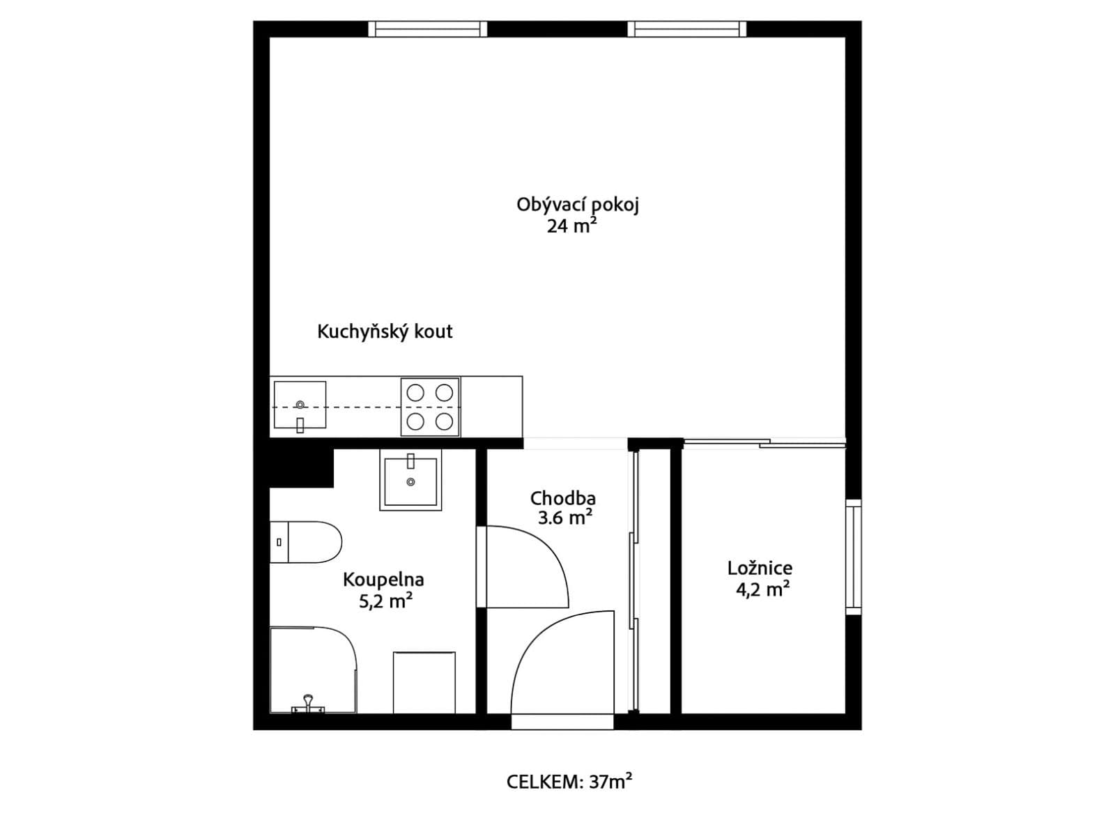 Prodej bytu 1+kk 37 m², Roztocká, Úholičky, Středočeský kraj Prodej bytu 1+kk 37 m², Roztocká, Úholičky, Středočeský kraj