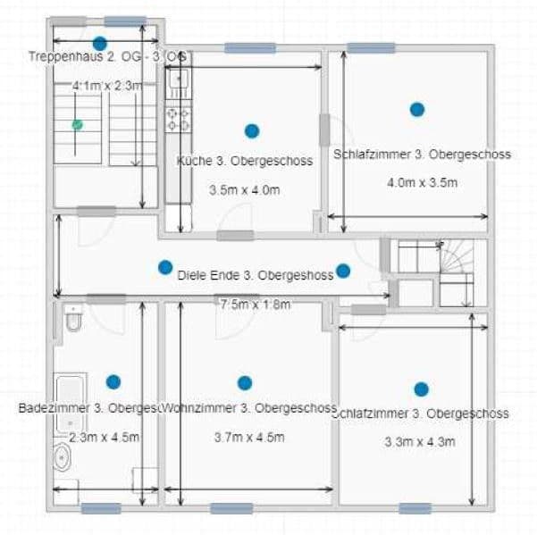 Pronájem bytu 3+1 83 m², Dürener Straße 17, Dortmund, Severní Porýní-Vestfálsko Pronájem bytu 3+1 83 m², Dürener Straße 17, Dortmund, Severní Porýní-Vestfálsko
