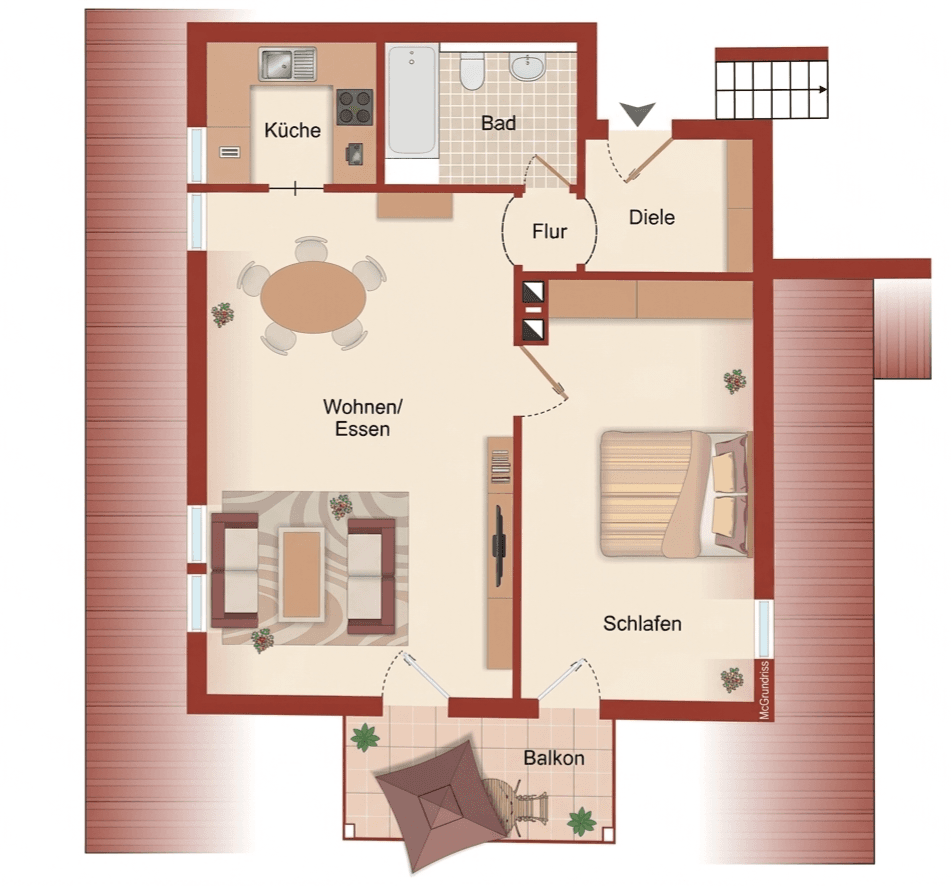 Prodej bytu 2+1 50 m², Schloßstr. 36, Lauf, Bádensko-Württembersko Prodej bytu 2+1 50 m², Schloßstr. 36, Lauf, Bádensko-Württembersko