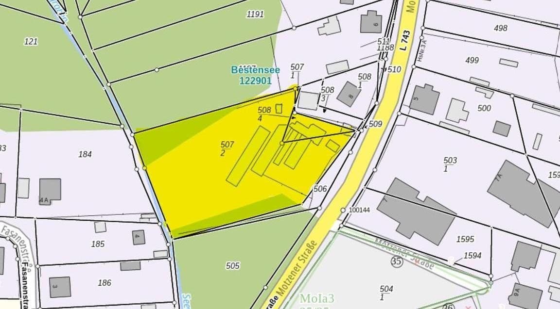 Prodej pozemku 4.300 m², Motzener Str. 8a, Bestensee, Braniborsko Prodej pozemku 4.300 m², Motzener Str. 8a, Bestensee, Braniborsko