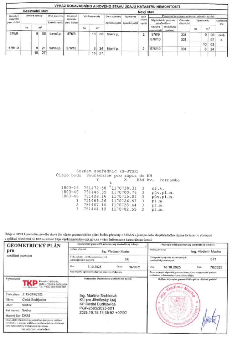 Prodej pozemku 906 m², Srubec, Jihočeský kraj Prodej pozemku 906 m², Srubec, Jihočeský kraj